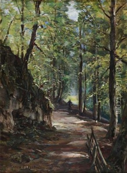 Am Waldweg Oil Painting - Carl Kaiser-Herbst