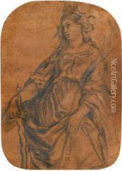 Die Heilige Domitia Oil Painting - Abraham Jansz. van Diepenbeeck