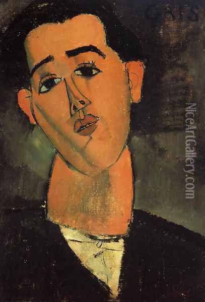 Portrait Of Juan Gris Oil Painting - Amedeo Modigliani