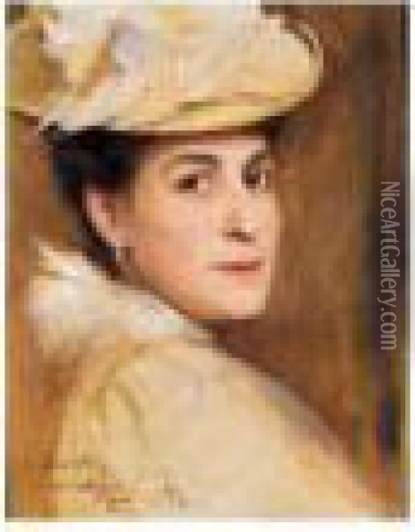 Portrait Of Emelie Lasch-kern Oil Painting - Philip Alexius De Laszlo