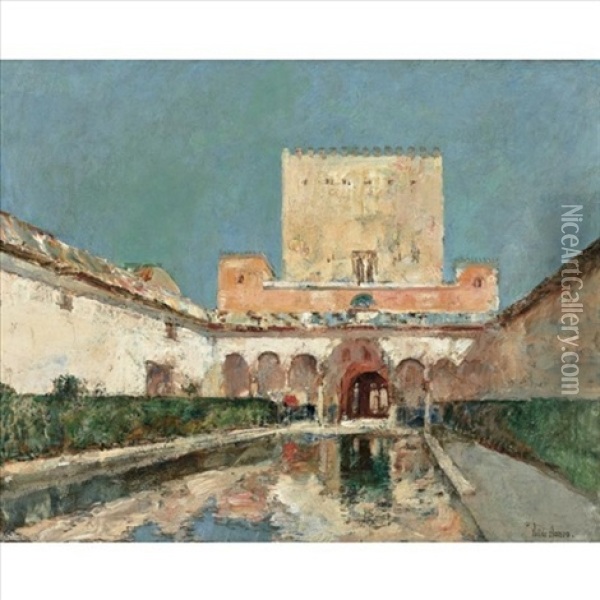 The Alhambra (summer Palace Of The Caliphs, Granada, Spain) Oil Painting - Childe Hassam
