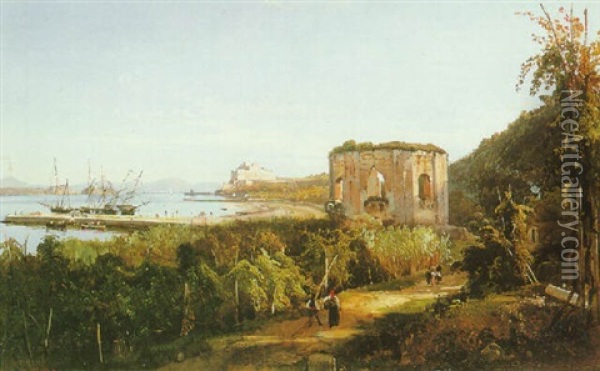 A View Of Baja Oil Painting - Giacinto Gigante
