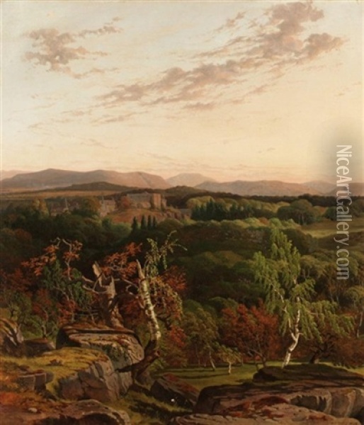 View Of Drummond Castle Oil Painting - Samuel Jackson