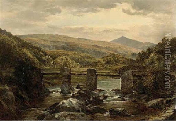 The Stone Bridge Oil Painting - David Bates