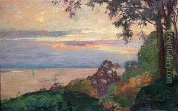The View Of The River Elbe From 'teufelsbruck' Oil Painting - Gustav Marx