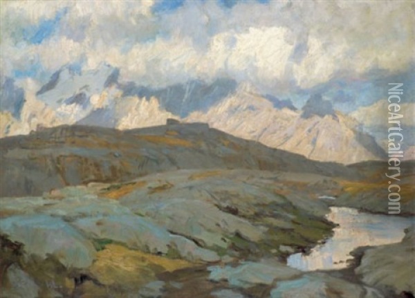 Fjordlandschaft Oil Painting - Walter Leistikow