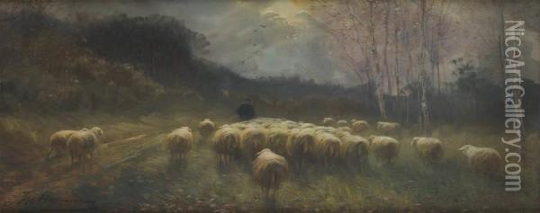 La Rentree Du Troupeau Oil Painting - Maurice Hagemans