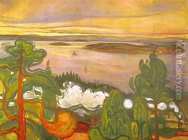 Train Smoke Oil Painting - Edvard Munch