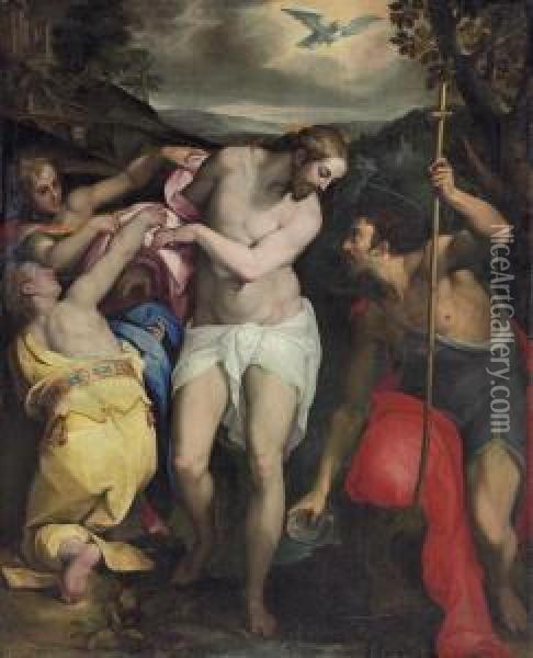 The Baptism Of Christ Oil Painting - Orazio Samacchini