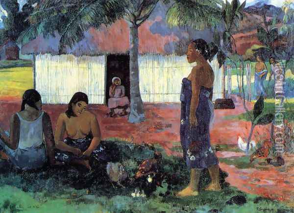 No Te Aha Oe Riri Aka Why Are You Angry Oil Painting - Paul Gauguin