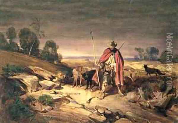 The Return of the Shepherd Oil Painting - Gabriel-Alexandre Descamps