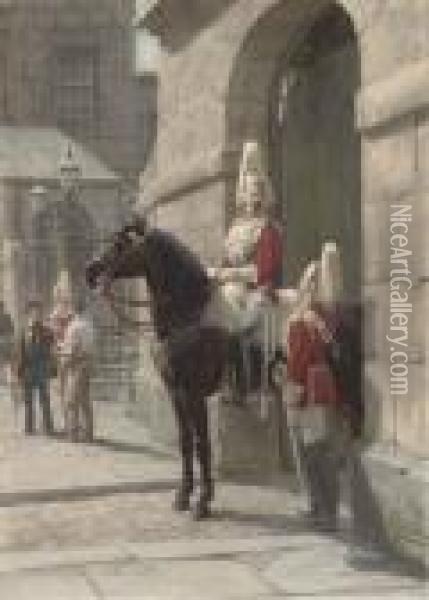 Horseguards Parade, Whitehall Oil Painting - Otto Eerelman