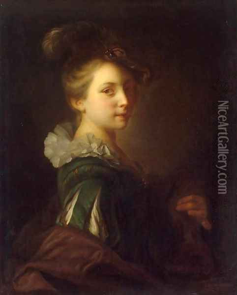 Young Woman in Theatrical Costume Oil Painting - Jean-Alexis Grimou