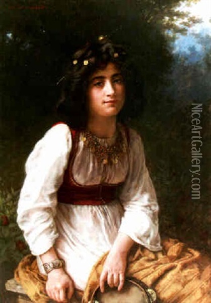 The Gypsy Girl Oil Painting - Eugene-Antoine Guillon