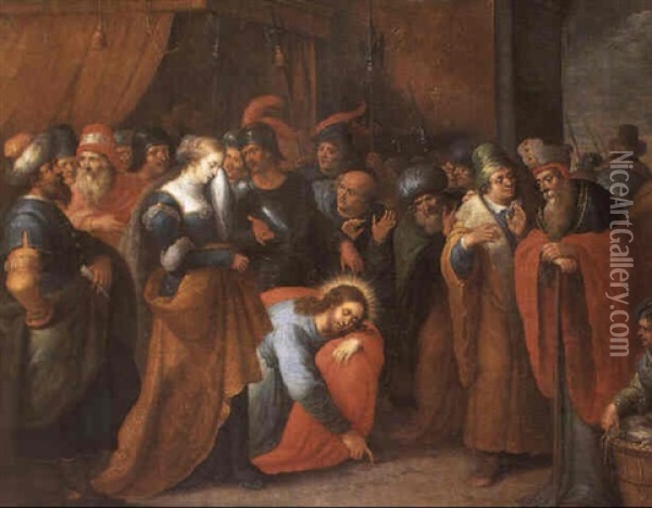 La Mujer Adultera Oil Painting - Gerbrand Van Den Eeckhout