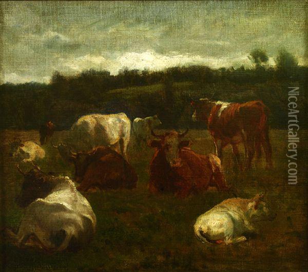 Les Vaches Au Repos Dans Un Pre Oil Painting - Rosa Bonheur