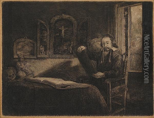 Abraham Francken, Apothecary (bartsch 237) Oil Painting - Rembrandt Van Rijn