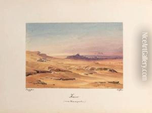 Kairo (von Der Wste Aus Gesehen) Oil Painting - August Loffler