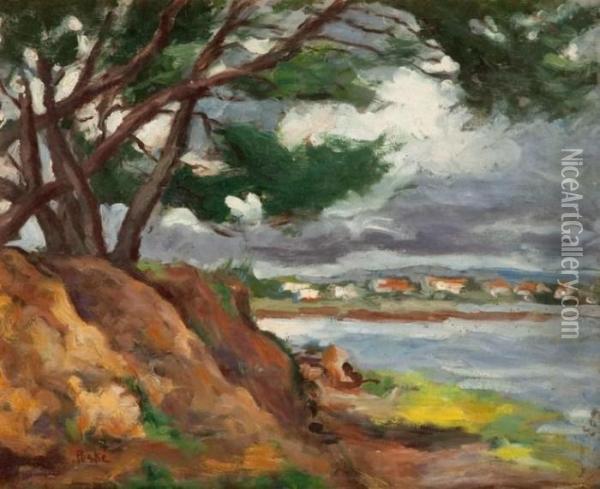 Drzewa Nad Woda Oil Painting - Jean Peske