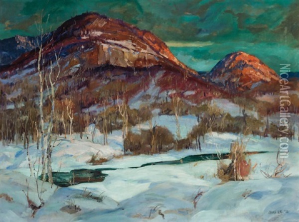 Northern Hills Oil Painting - Jonas Lie