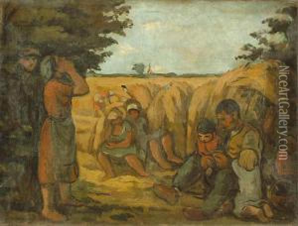 Zniwa Ii, Ok. 1938 Oil Painting - Waclaw Wasowicz