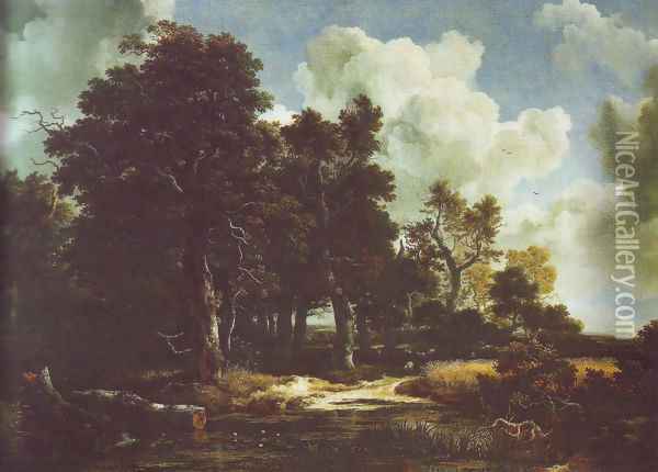Edge of a forest with a grainfield Oil Painting - Jacob Van Ruisdael