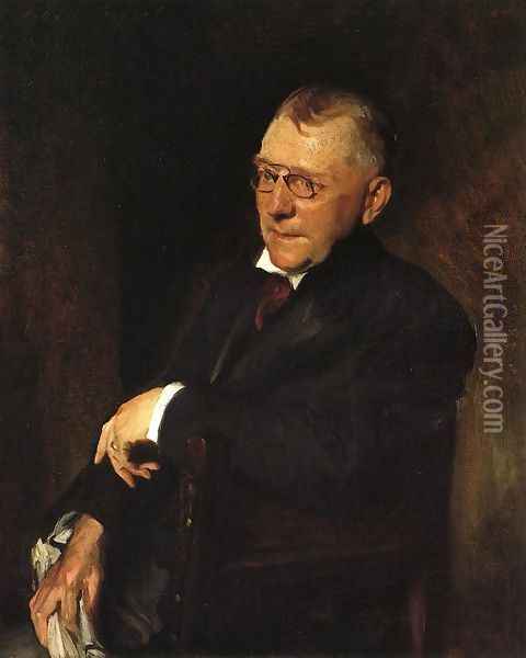 Portrait of James Whitcomb Riley Oil Painting - William Merritt Chase