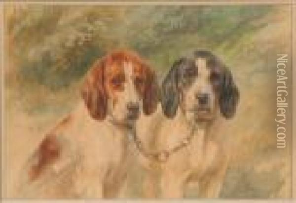 A Pair Of Tame Hunting Dogs Oil Painting - Rosa Bonheur