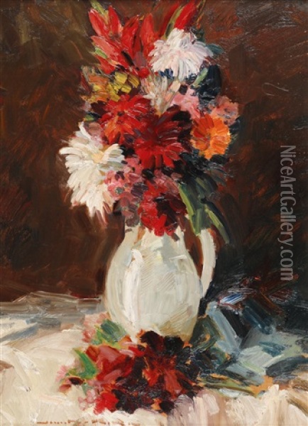 Blumenstraus In Vase Oil Painting - Demeter Koko