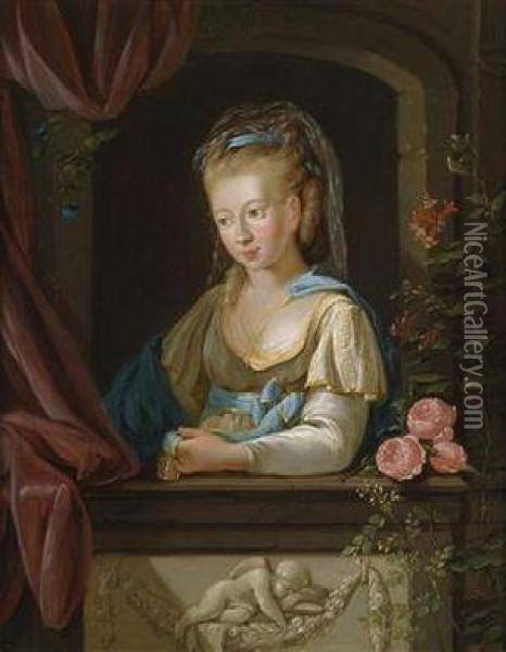 Portrait Of A Young Lady Oil Painting - Georg Melchior Kraus
