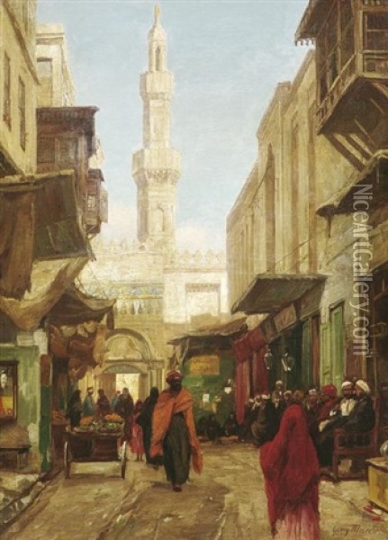 In Den Altstadtgassen Von Kairo Oil Painting - Georg Macco