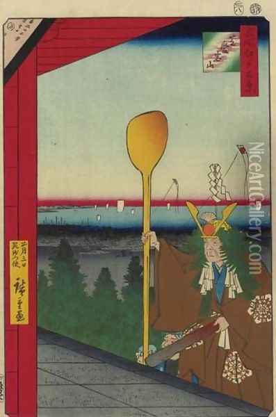 Mount Atago, Shiba, the Temple Ceremony (Shiba Atagoyama) Oil Painting - Utagawa or Ando Hiroshige