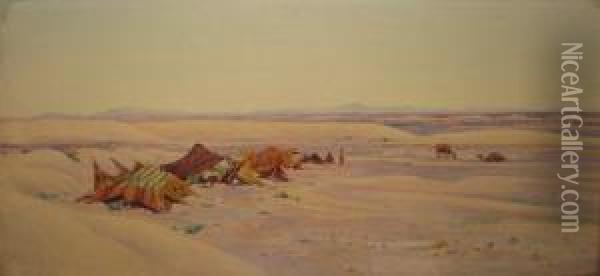 Campement Dans Le Desert Oil Painting - Alphonse Birck