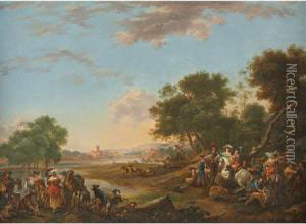 The Stag Hunt Oil Painting - Philip Jacques de Loutherbourg