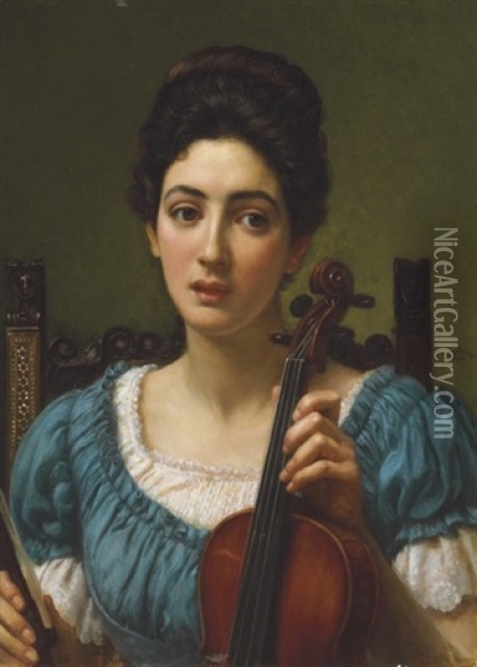 The Violinist Oil Painting - Edward John Poynter