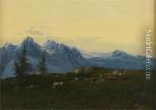 Pascolo In Alta Montagna Oil Painting - Giovanni Pisano