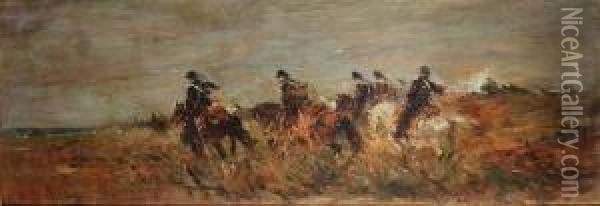 Carabinieri A Cavallo Oil Painting - Sebastiano De Albertis