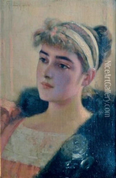 Jeune Femme Reveuse Oil Painting - Albert Lynch