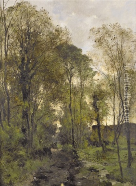 Waldweg In Der Bretagne Oil Painting - Leon Germain Pelouse