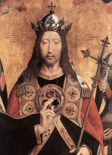 Christ Surrounded by Musician Angels (detail) 1480s Oil Painting - Hans Memling
