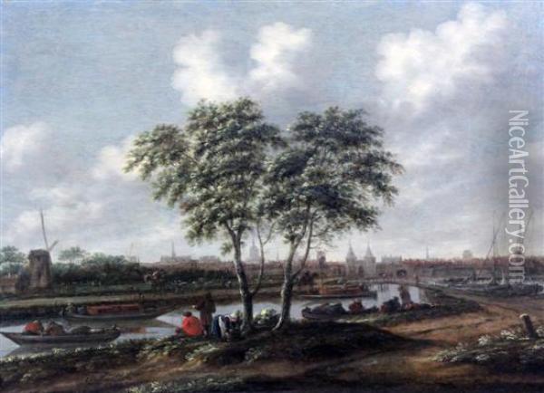 View Of Leyden Oil Painting - Thomas Heeremans