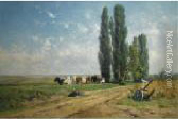 Summer (between Hilversum And Loosdrecht) Oil Painting - Willem Roelofs