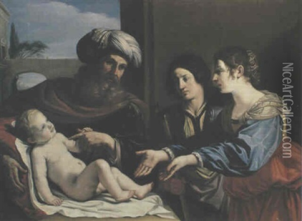 Der Prophet Elisaus Erweckt Den Sohn Der Sunamitin Oil Painting -  Guercino