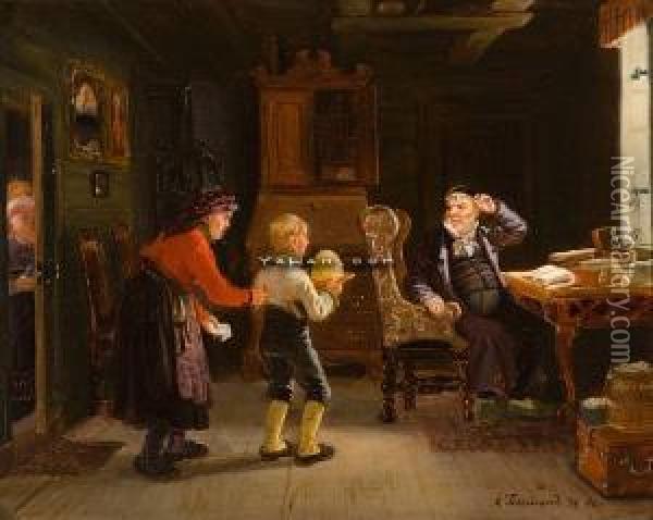 Anmeldelse Til Konfirmasjon Oil Painting - Adolphe Tidemand
