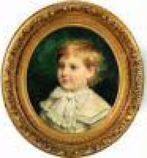 Portrait D'un Jeune Garcon Blond Au Col Blanc Noue Oil Painting - Albert Anker