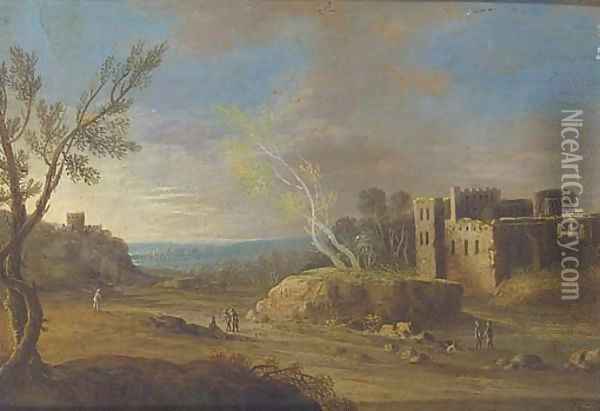 Figures before a ruin; and Another similar Oil Painting - Dutch School