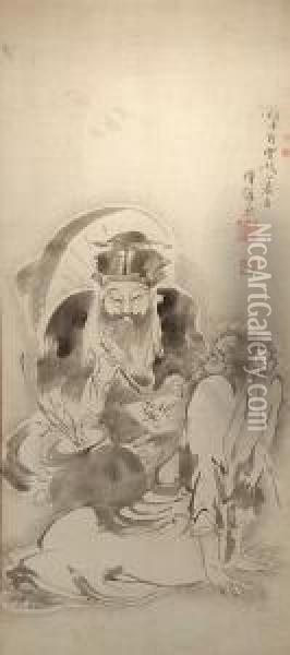 Chinese Scholars Oil Painting - Soga Shohaku