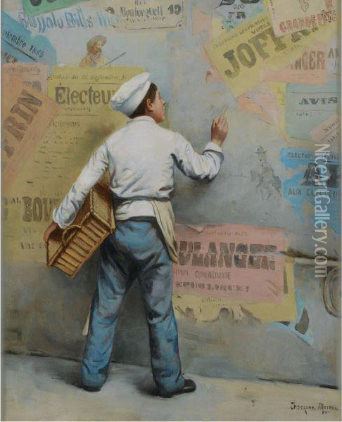 Jeune Boulanger Manifestant Ses Opinions Politiques (episode Duboulangisme) Oil Painting - Paul Charles Chocarne-Moreau