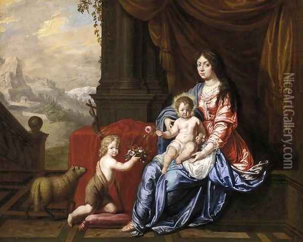 Virgin with Child and the Infant St John the Baptist Oil Painting - Victor Honore Janssens