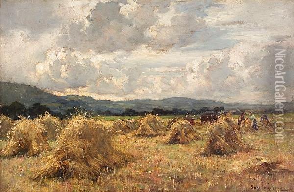 Taking In The Harvest Oil Painting - Joseph Milner